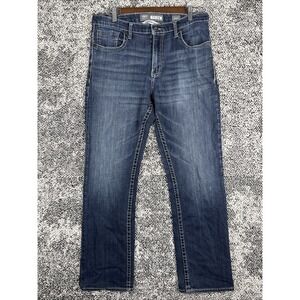 BKE Buckle Tyler Blue Jeans Mens 33S 33 X 29Thick Stitch Straight Leg